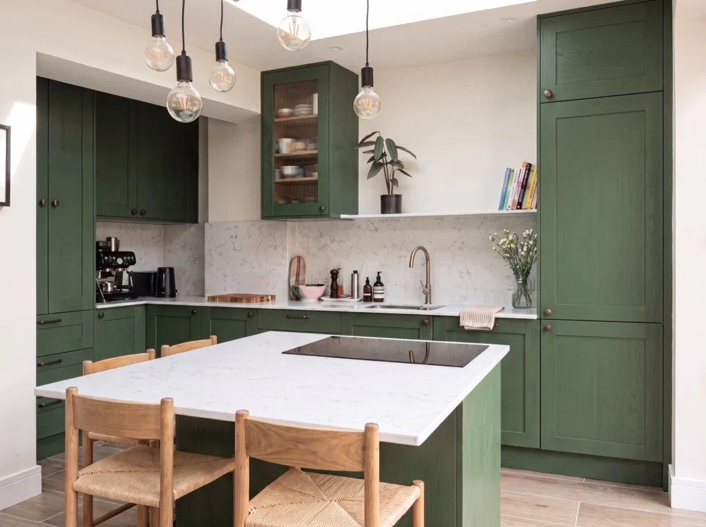 Traditional Forest Green Shaker Kitchen, Blackheath