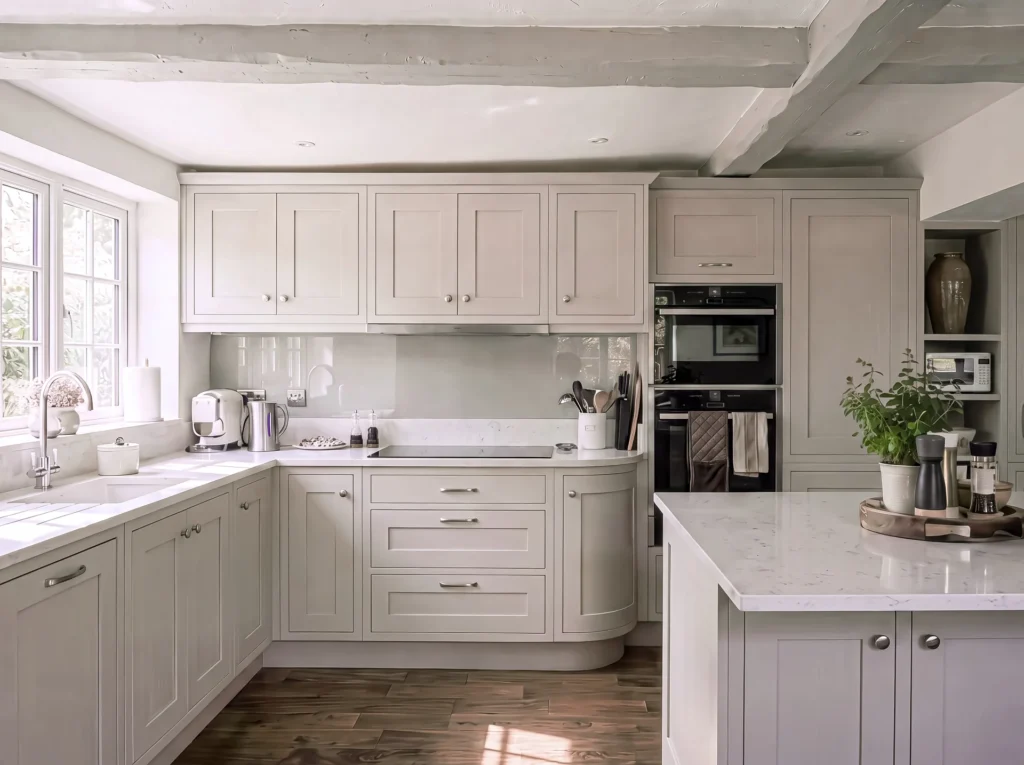 Traditional Painted Shaker Kitchen with Large Island, Swanley