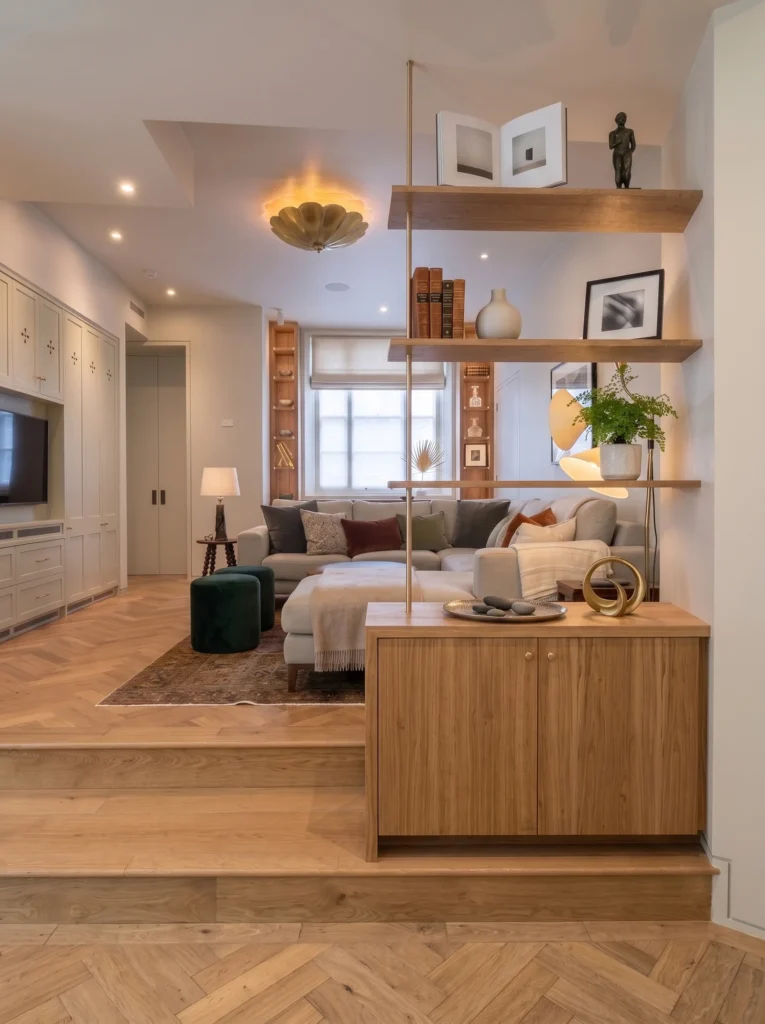 Nordique Oak Divider Unit with Floating Shelves, Regent’s Park